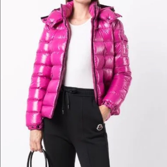 NWOT Pink Mocler Hooded Puff Jacket - Picture 2 of 9